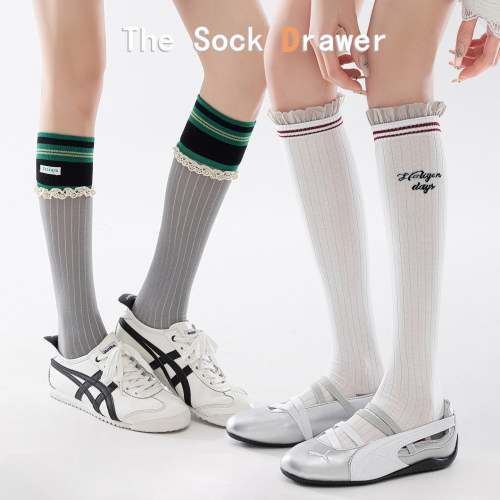 小腿袜女春秋长筒袜日系甜美及膝袜秋季美式复古ins潮长袜配短裙