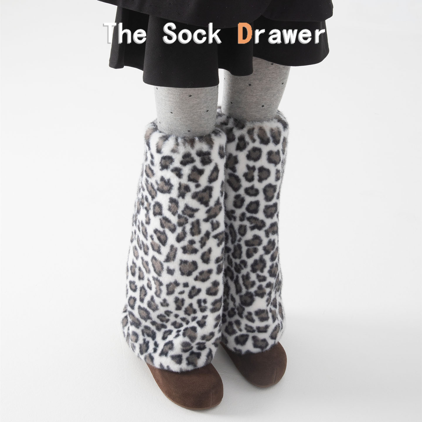毛绒袜套女冬天加厚保暖宽松白色豹纹过膝长筒堆堆袜腿套日系jk