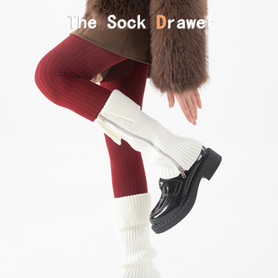 袜套堆堆袜冬加厚配小皮鞋 女y2k辣妹千禧风小腿袜翻边拉链护腿套