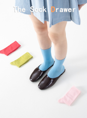 彩色多巴胺长袜堆堆袜无骨蓝色袜子女中筒袜春夏季薄款纯色ins潮