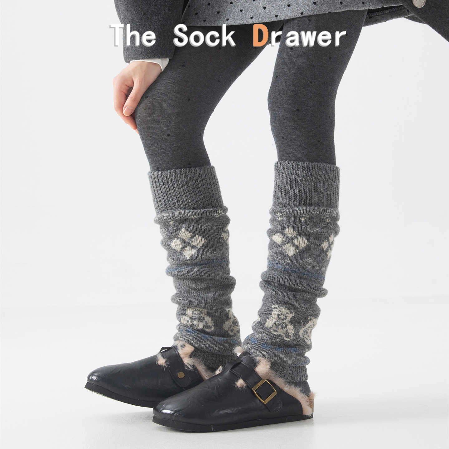 民族风羊毛袜套女士秋冬天外穿保暖加厚抗寒针织堆堆袜毛绒腿套