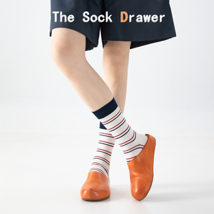 纯棉白色中筒袜韩版 ins潮条纹无骨堆堆袜 袜子女春秋季 2026新款