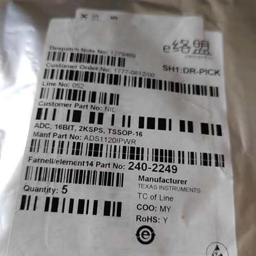 （议价）ADS1120IPWR TSSOP-16 16位模数转换器芯