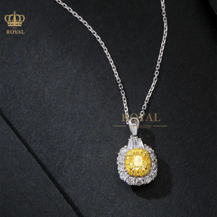 ROYAL珠宝0.395克拉黄钻项链钻石18k金镶嵌日常佩戴送女友节日礼