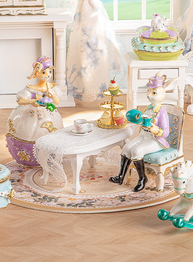 布兰兔blanbunny下午茶系列首饰收纳盒珐琅彩锌合金桌面创意摆件