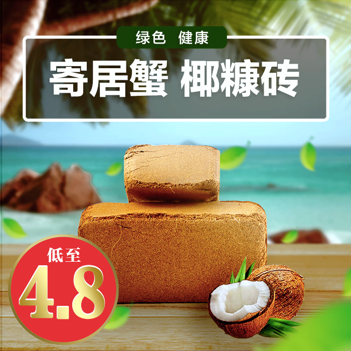 寄居蟹椰糠砖蜕皮爬宠箱垫材无菌
