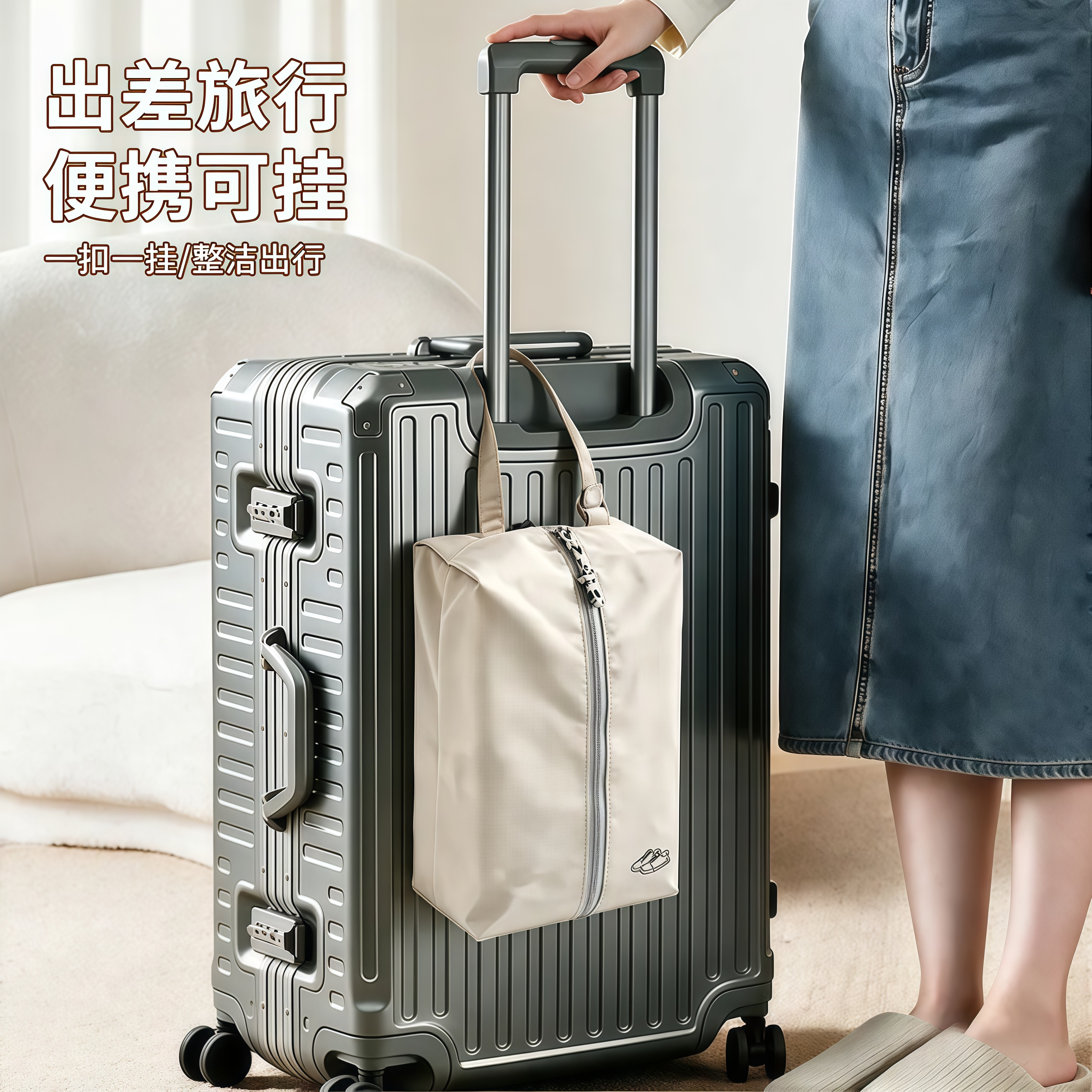 旅行防水鞋子收纳袋健身运动鞋便携收纳包大容量行李箱防尘袋鞋包