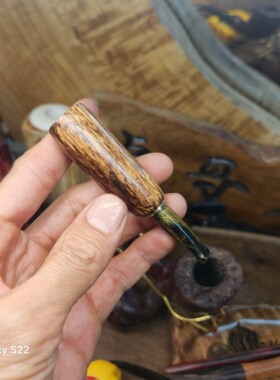 手工海南黄花梨V口1cm小细支雪茄烟嘴手卷粗烟嘴青皮海柳过滤烟嘴