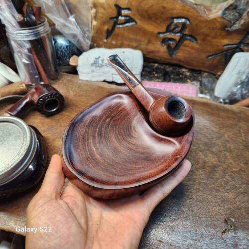 随形手工高档带星非洲小叶紫檀单位烟斗架醒草盘烟斗操作盘座架托