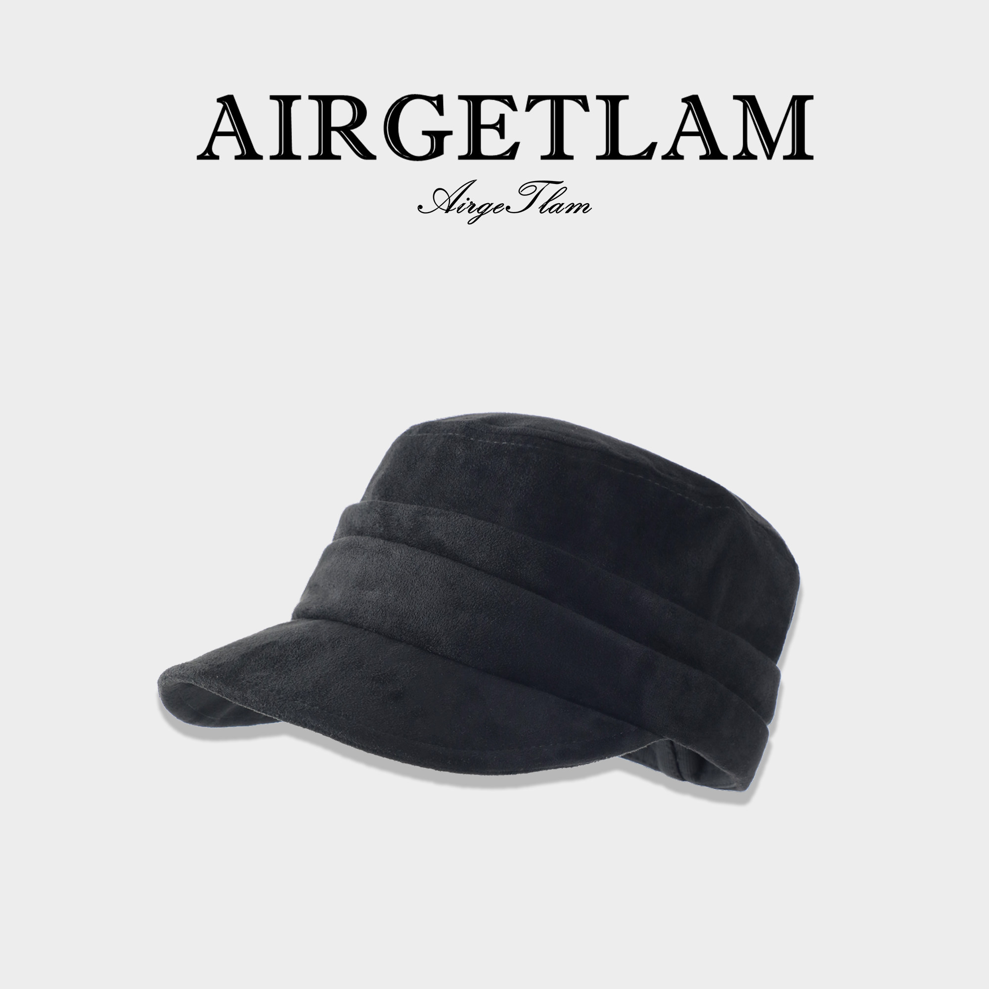 AirgeTlam/章若楠同款平顶马术帽女秋冬复古百搭显脸小鸭舌报童帽