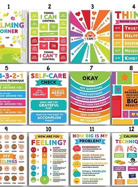 Calming Corner 情绪一角装饰海报学生教室励志装饰墙贴画防水