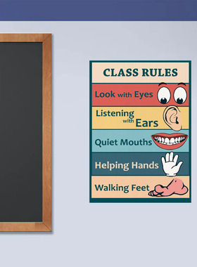 class rules班级管理规则英文教室海中小学校教室装饰画环创培训