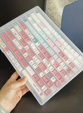 通用A4键帽收纳盒pc机械键帽透明防尘大容量收藏展示整理盒可叠加