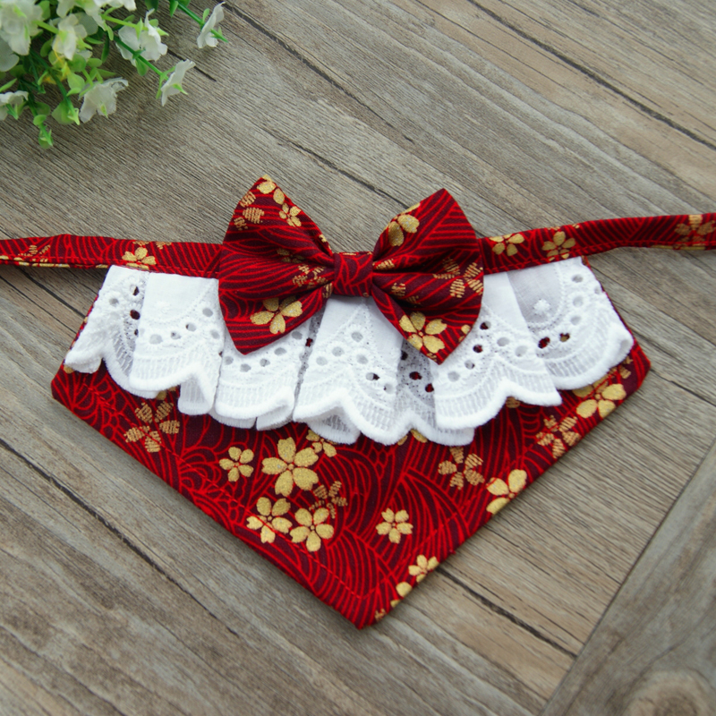 樱花风日式宠物三角巾围巾装饰