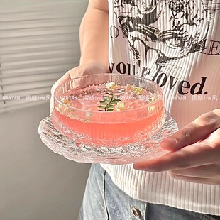 网红餐厅玻璃甜品碗碟套装糖水雪糕酸奶碗燕窝小吃碗绵绵冰碗精致