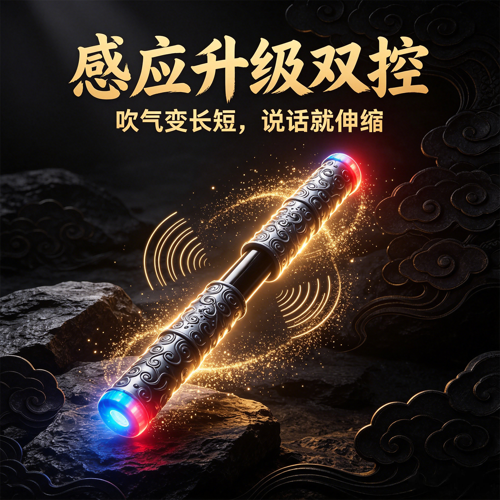 声控电动伸缩发光金箍棒玩具