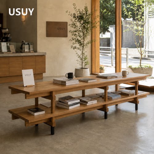 USUY商业定制实木桌侘寂风