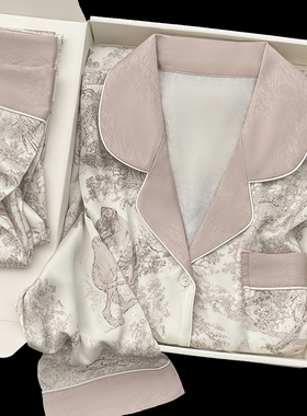 2025新款真丝睡衣女款夏短袖高级感送老婆妈妈生日礼物高档礼盒装