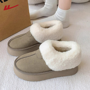 回力雪地靴女鞋冬季新款加绒加厚保暖棉鞋软底防水皮毛一体冬鞋子