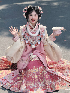 远山乔【飞马耀岁】明制汉服套装拜年服比甲马面加厚冬季秋冬女冬