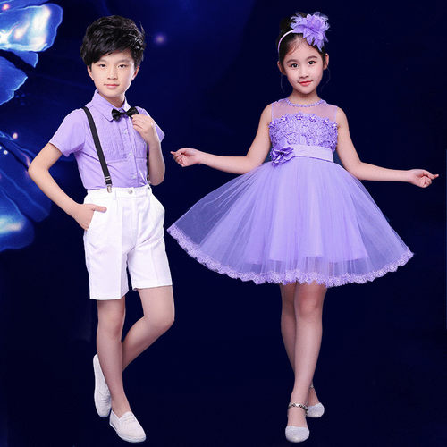 背带裤诗歌朗诵中小学生合唱服