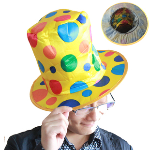 cos酒吧游戏用品小丑道具配饰魔术师帽小丑帽彩色小丑高帽配饰帽