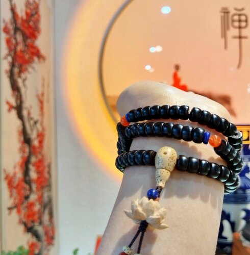 皆婵®【和兴】原创天然椰蒂菩提108粒佛珠手串手链现货