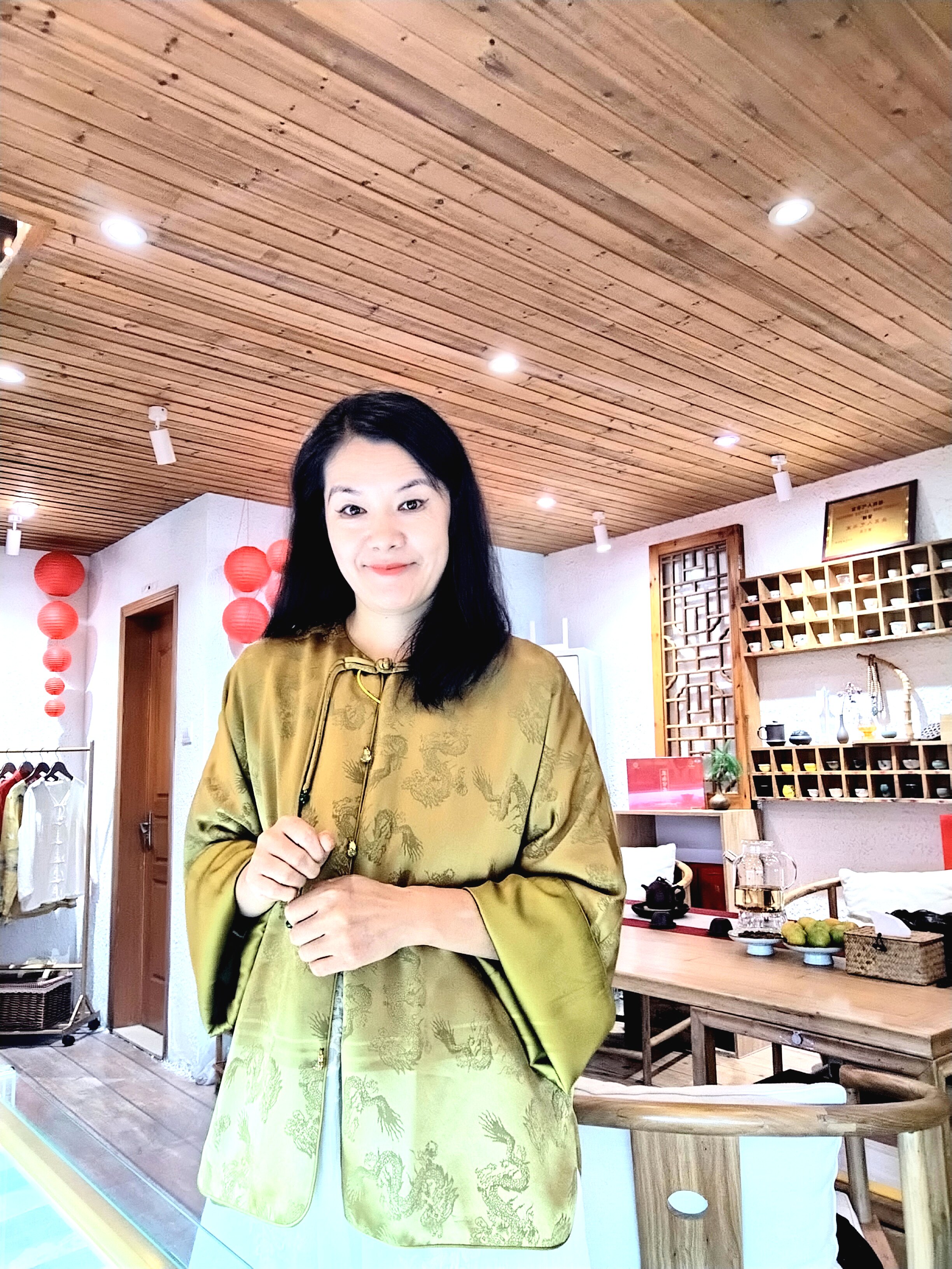 皆婵®【金龙】2024秋新中式国风醋酸上衣新中式复古提花汉服