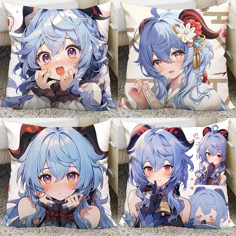 甘雨原神抱枕二次元动漫枕头游戏创意卡通靠枕沙发腰枕送朋友礼物