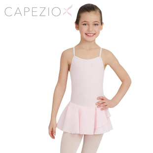 美国卡培娇capezio儿童女练功体操服演出芭蕾舞蹈形体吊带裙体服