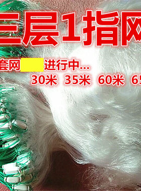三层粘网进口丝网沉网鲫鱼捕鱼网加粗手抛网单层浮网拉网白条渔网