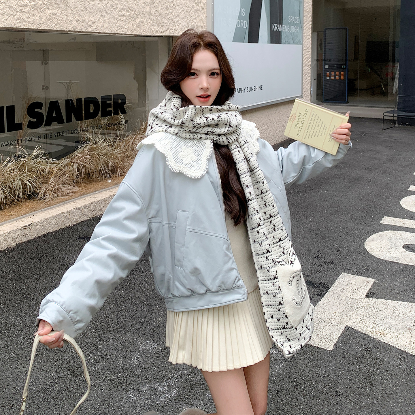 新款，娃娃领蛋白皮羽绒服2D120-M1224-P315-K478(90绒）,女装羽绒服,2D120