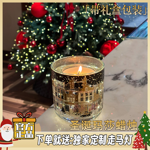 英国玛莎25年伦敦圣诞蜡烛大桥街景LED发光正品 圣诞礼盒现货 代购