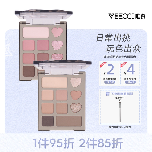 veecci唯资十色眼影mini便携装