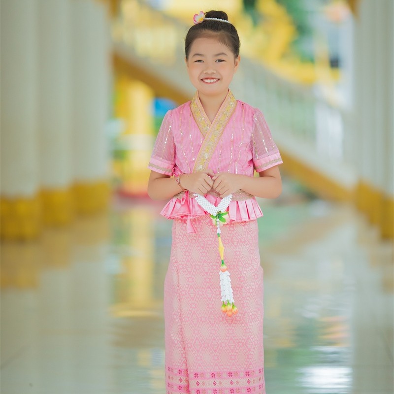 沙芭利 西双版纳女童傣族服装 东南亚风格服饰 粉色公主摆套装,童装/婴儿装/亲子装,儿童演出服,淘宝优惠券,粉丝福利购,淘宝优惠卷