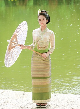 沙芭利西双版纳傣族服装民族风女装云南旅游穿搭网红炸街套装筒裙