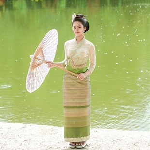 沙芭利西双版纳傣族服装民族风女装云南旅游穿搭网红炸街套装筒裙