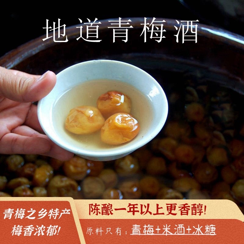 陈酿青梅酒 诏安完熟梅子酒酸甜带梅粒 女士果酒甜酒5斤桶装包邮
