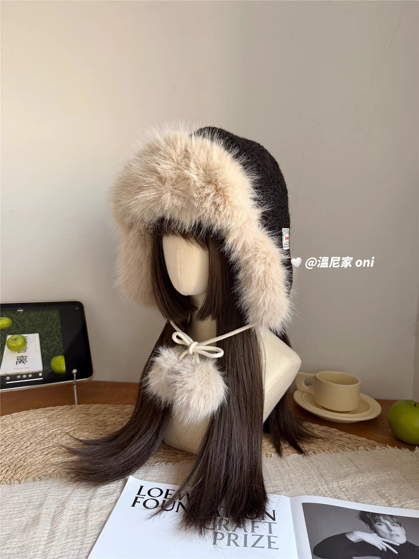 东北韩系冬季加绒加厚毛毛护耳雷锋帽女冬保暖东北滑雪帽潮