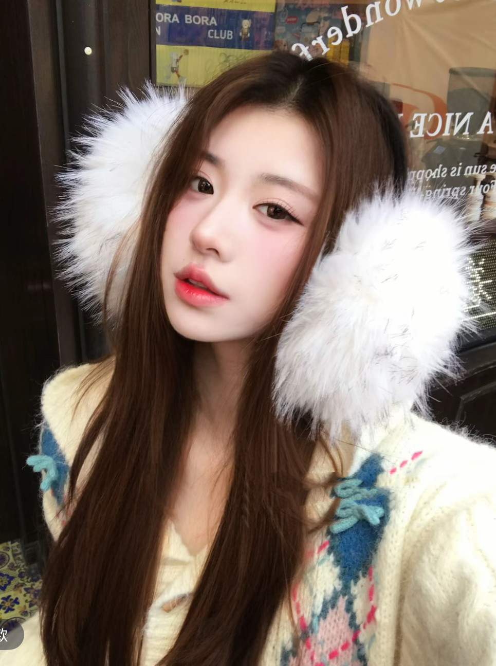 仿皮草保暖耳套加厚毛绒耳罩女时尚百搭冬季御寒防冻护耳