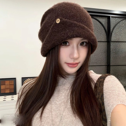 【大弹力简约针织包头帽】堆堆帽新款百搭显脸小休闲女款个性秋冬