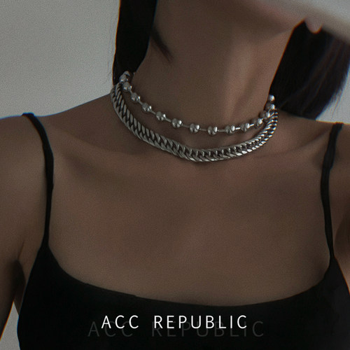 ACC REPUBLIC原创高级感重工朋克项链时髦百搭圆球叠戴配饰个性