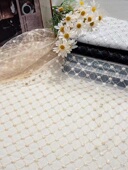 蕾丝花边面料 汉服方格螺旋珠绣网纱绣花 刺绣布料 古装 厂家直销