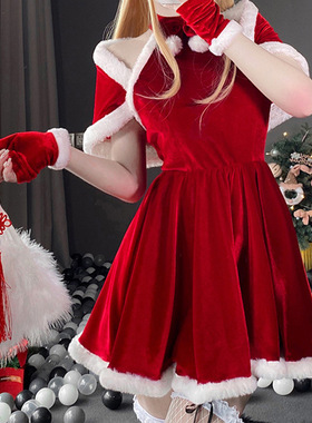 圣诞节服装红色圣诞裙女秋冬季新款性感圣诞连衣裙cosplay派对装