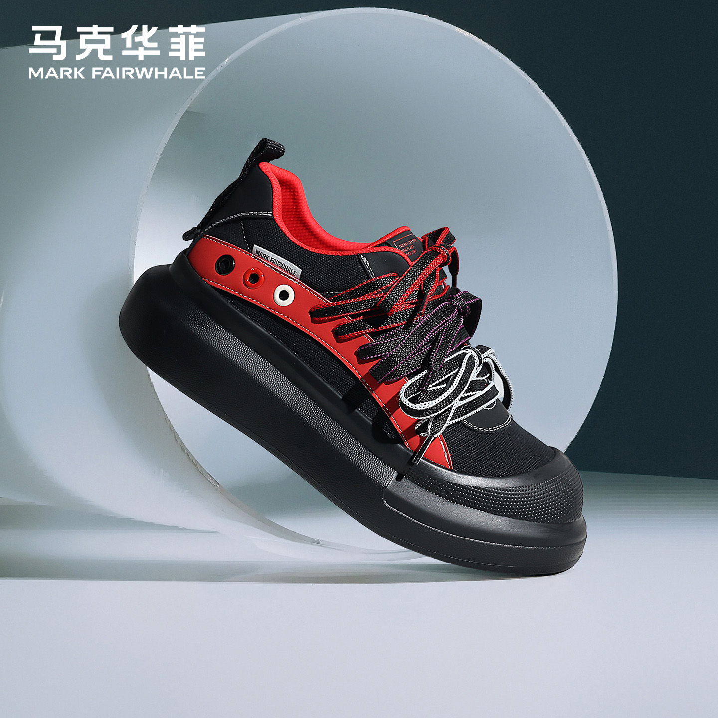 马克华菲鞋子男鞋板鞋厚底增高鞋
