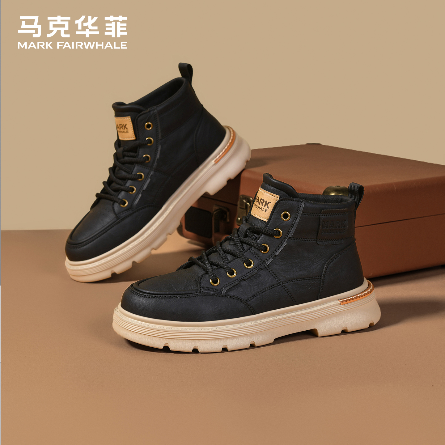 马克华菲秋冬休闲马丁靴男款