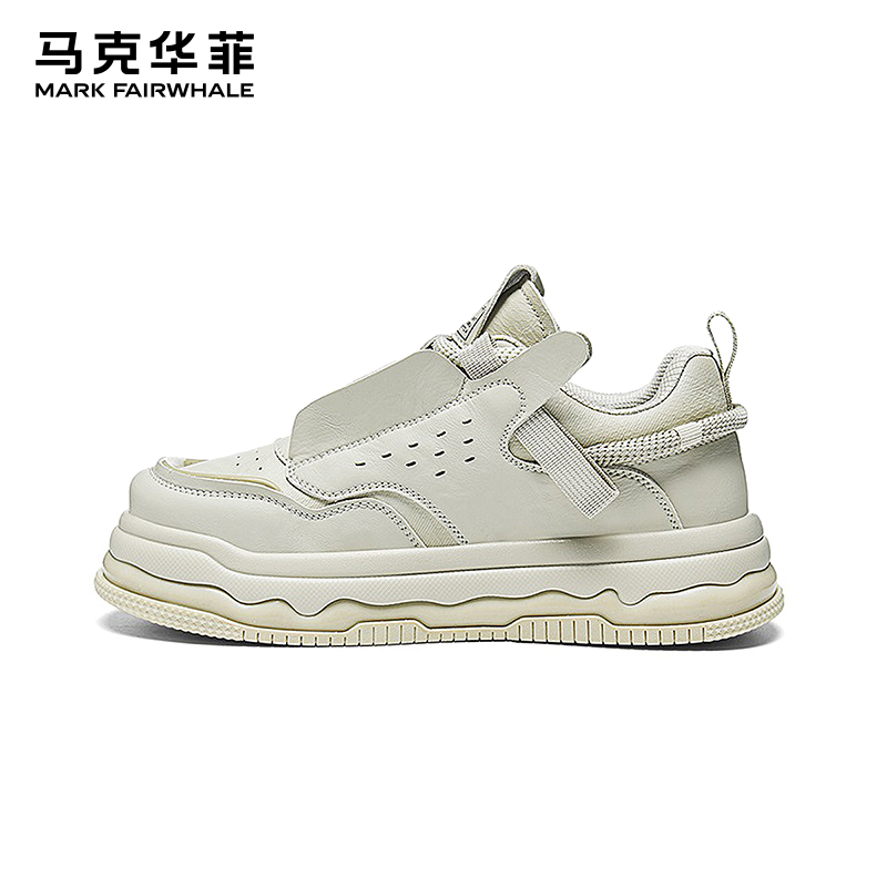 马克华菲休闲板鞋春季小白鞋增高