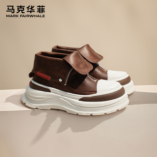 马克华菲高帮鞋子男鞋2025新款冬季加绒加厚棉鞋男款高级马丁靴男