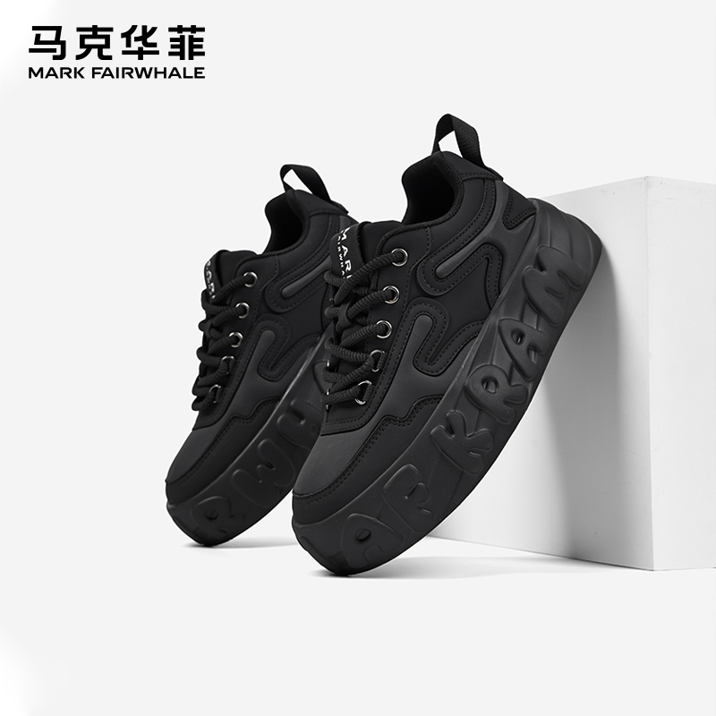 马克华菲增高休闲板鞋耐磨