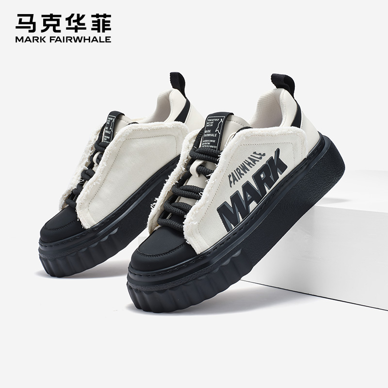 马克华菲低帮板鞋厚底增高